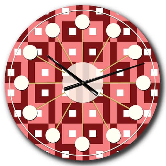 Designart 'Retro Abstract Pattern Design Iv Mid-Century Modern Wall Clock